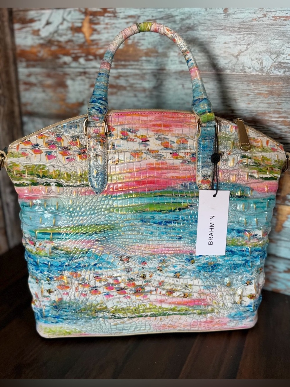 BRAHMIN Large DUXBURY STAYCATION TROPICAL BEAUTY NWT FISH COLORFUL - Picture 5 of 12